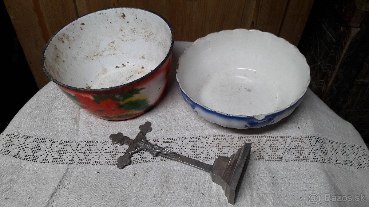 Misa, smaltovaná nádoba, kríž - 3