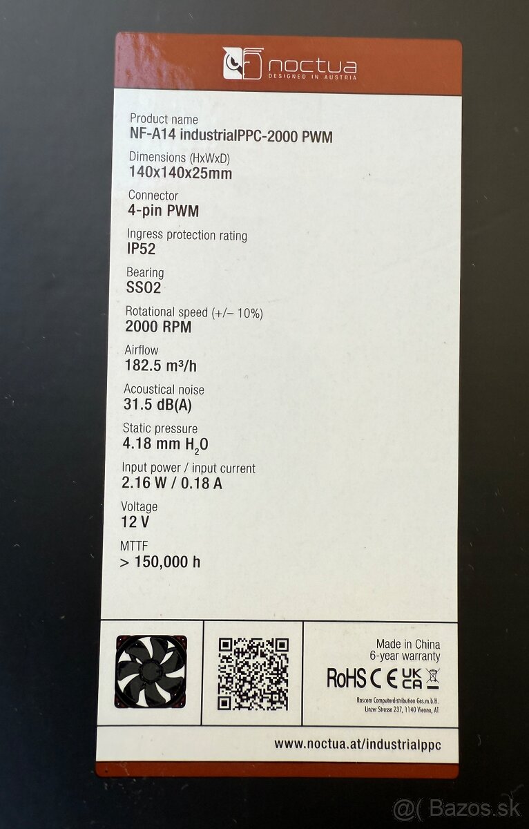 Ventilátor pre PC Noctua NF-A14 industrialPPC-2000 PWM - 3