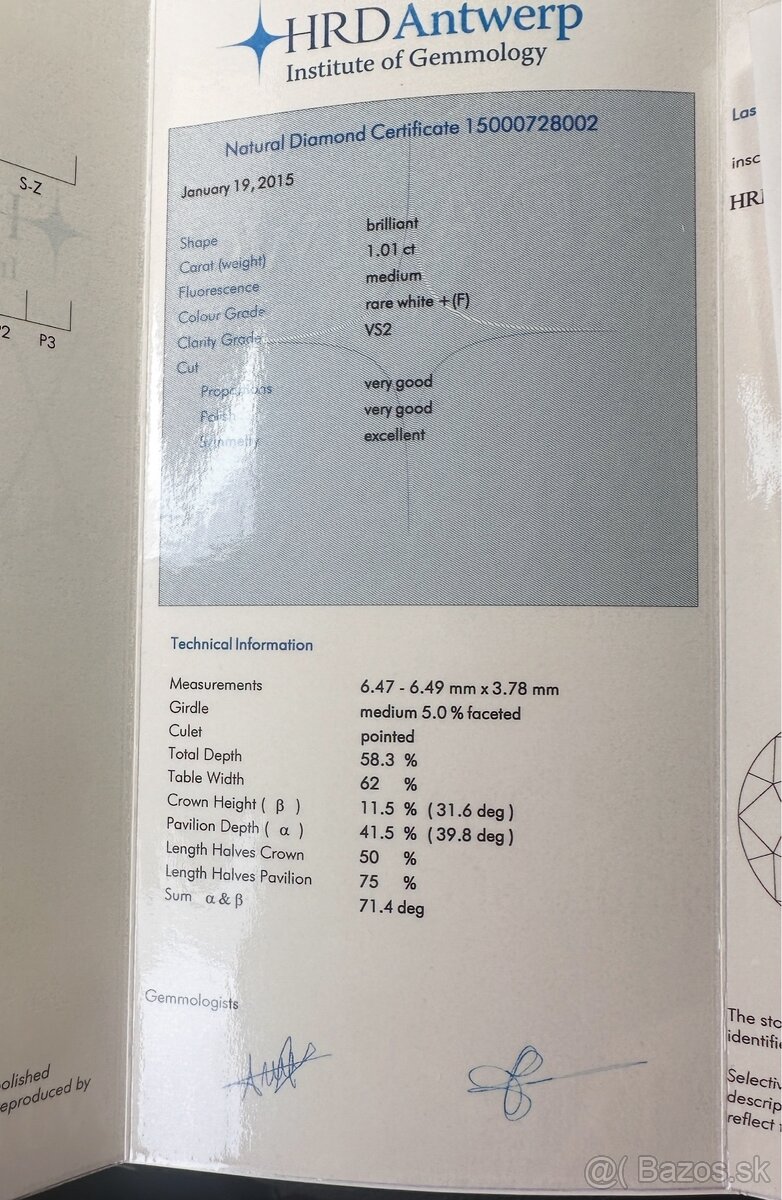 Briliant 1,01 ct - 3