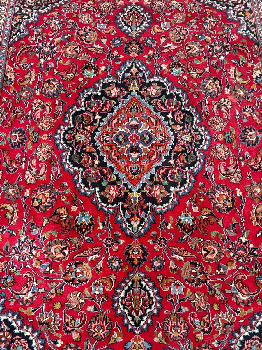 Absolútne nádherný obrovský perzský koberec Mašhad, 347x240 - 3