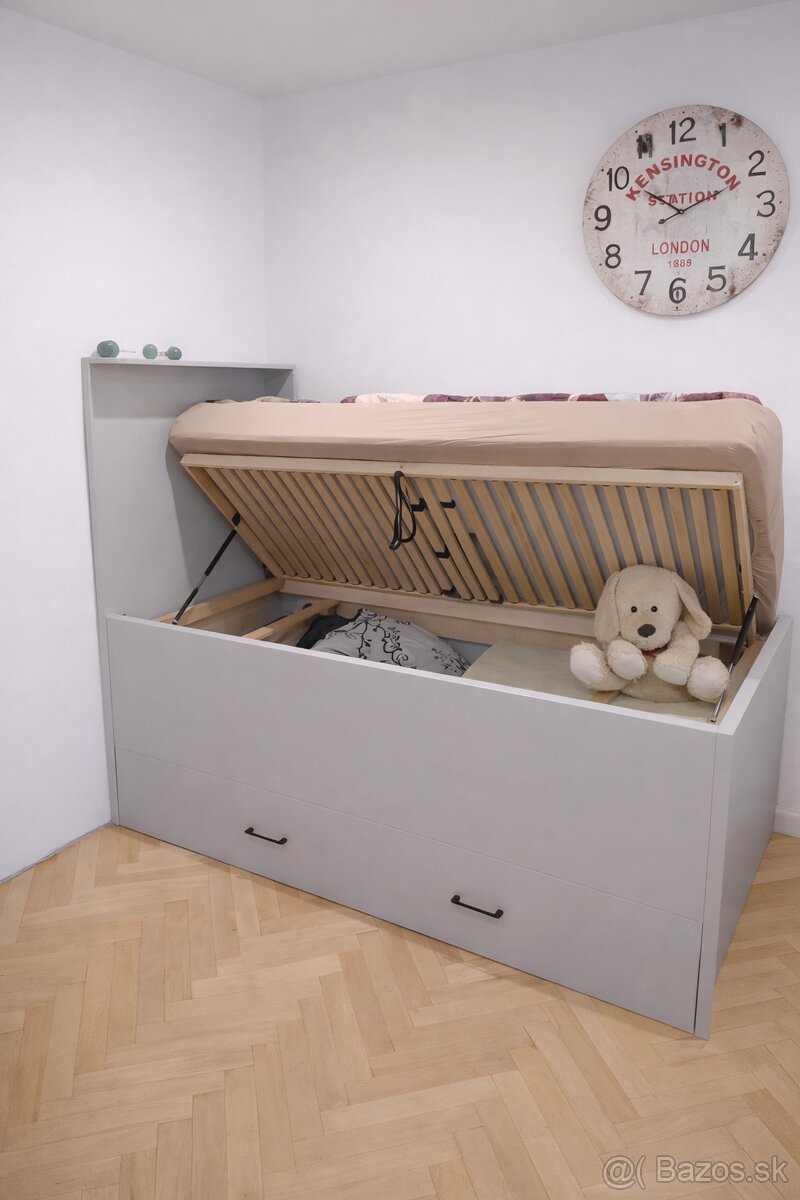 Detská posteľ na mieru s úložným priestorom a výsuvným lôžko - 3