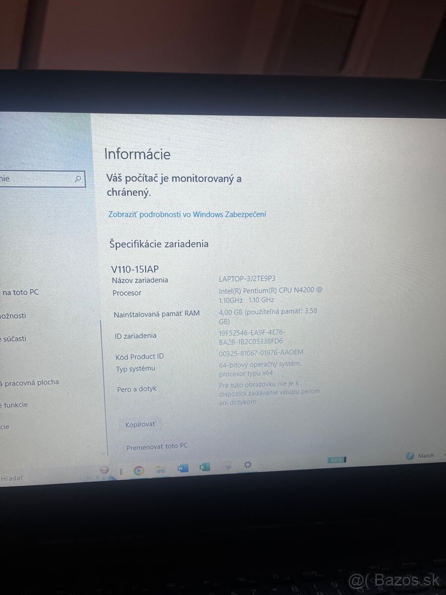 Notebook Lenovo V110-15IAP Black - 3