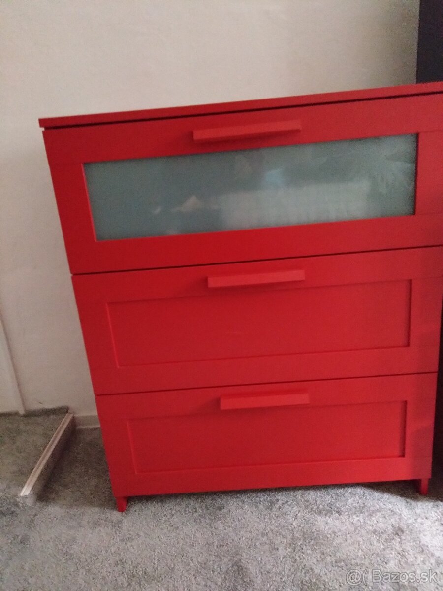 IKEA komoda Brimnes červená - 3