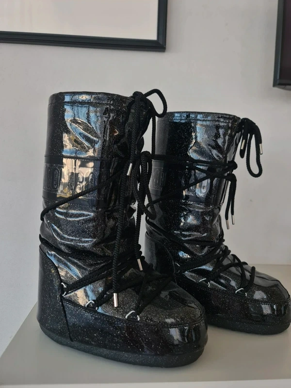 Moon boot gliter icon black- snehule - 3