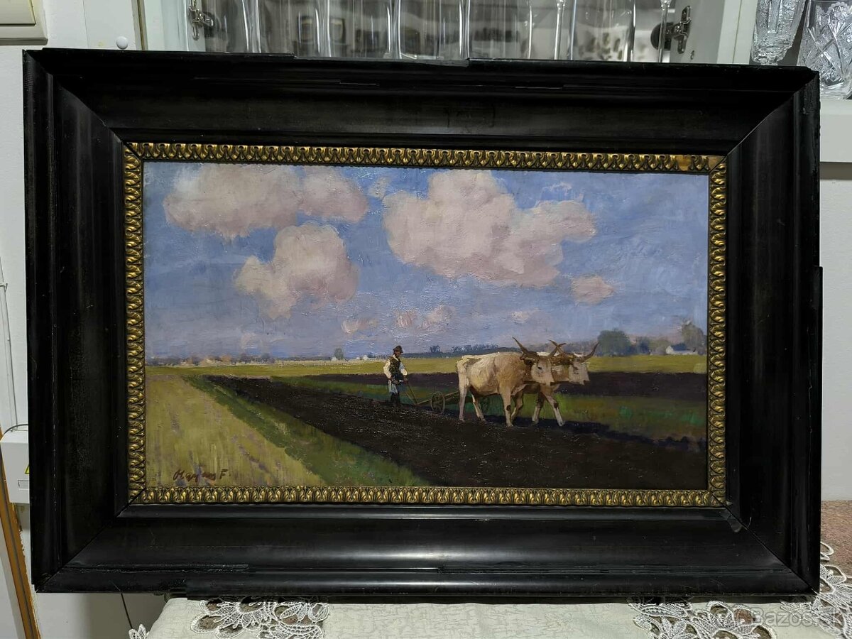 Ferenc Olgyay - stará olejomaľba na plátne - 3