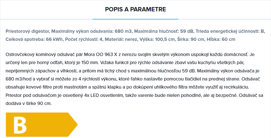 Ostrovčekový digestor Mora Premium OO 963 X nerez - 3