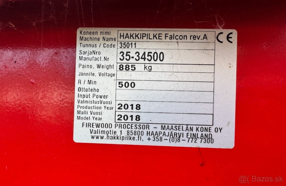 Štípací automat Hakki Pilke Falcon 35 plus podávací stůl 371 - 3