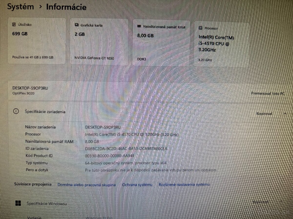 Stolový počítač Dell 9020 i5-4570 8GB SSD+HDD GT1030 - 3