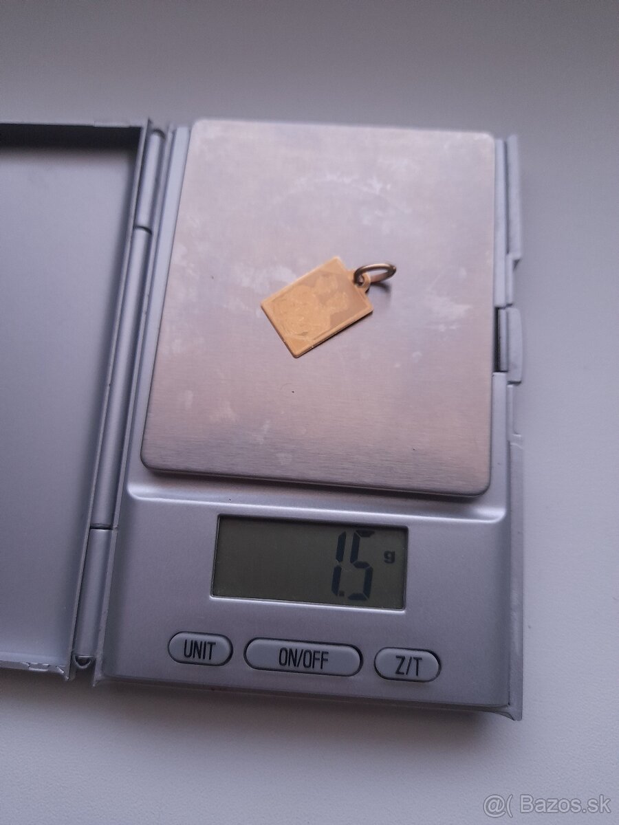 Zlatý prívesok Blížencov so striebornou retiazkou - 3