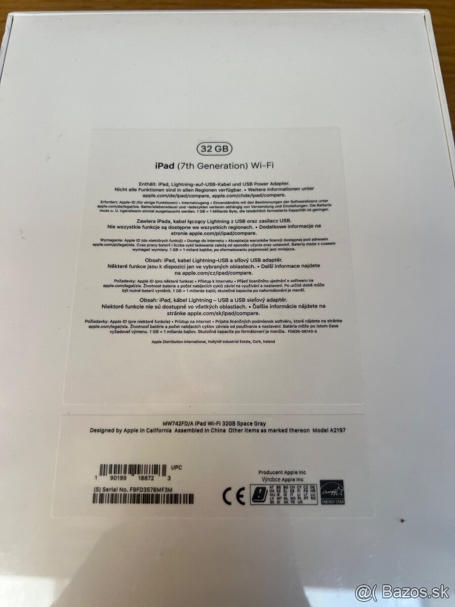 Predám iPad 7th. 32GB, WIFI, A2197, NEROZBALENY, ZARUKA - 3