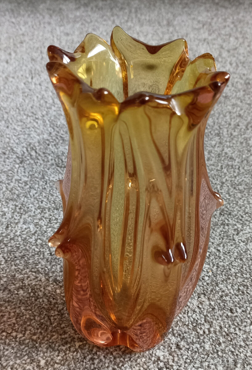 Váza Taraba 20 cm, hutní sklo, sklárna Lednické Rovne - 3