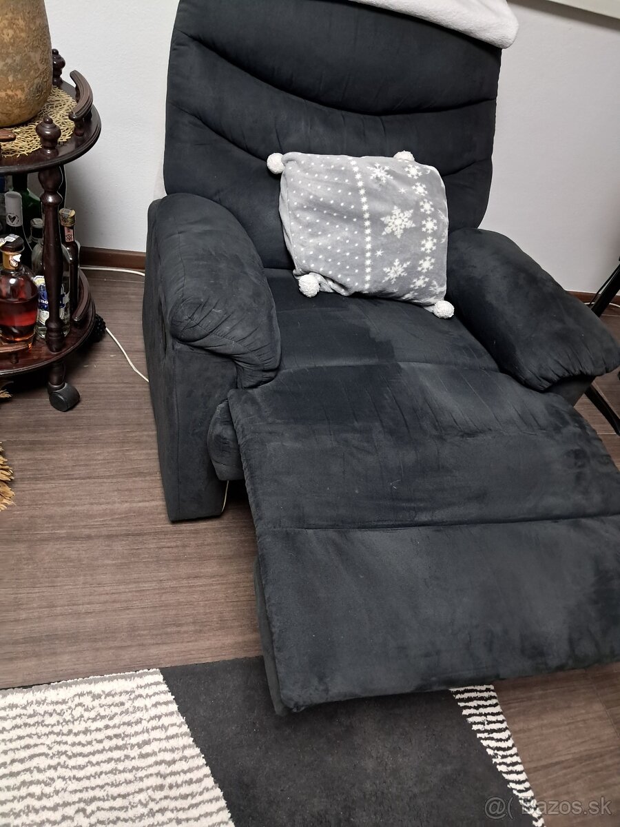 Polohovacie kreslo cierne - 3