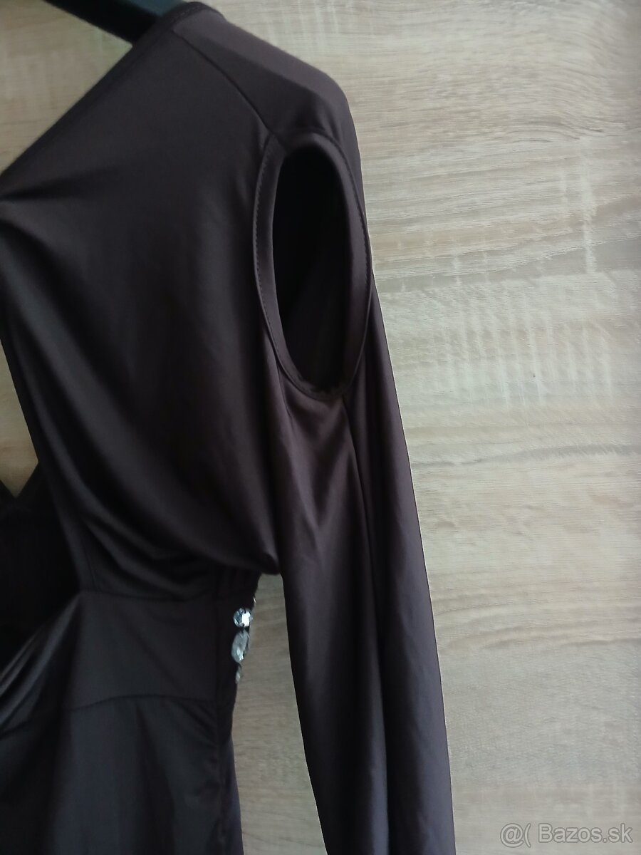 Šaty - hnedé, nové, vel S - M - 3