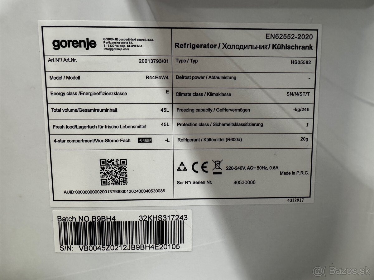 Chladnička GORENJE R44E4W4 - 3