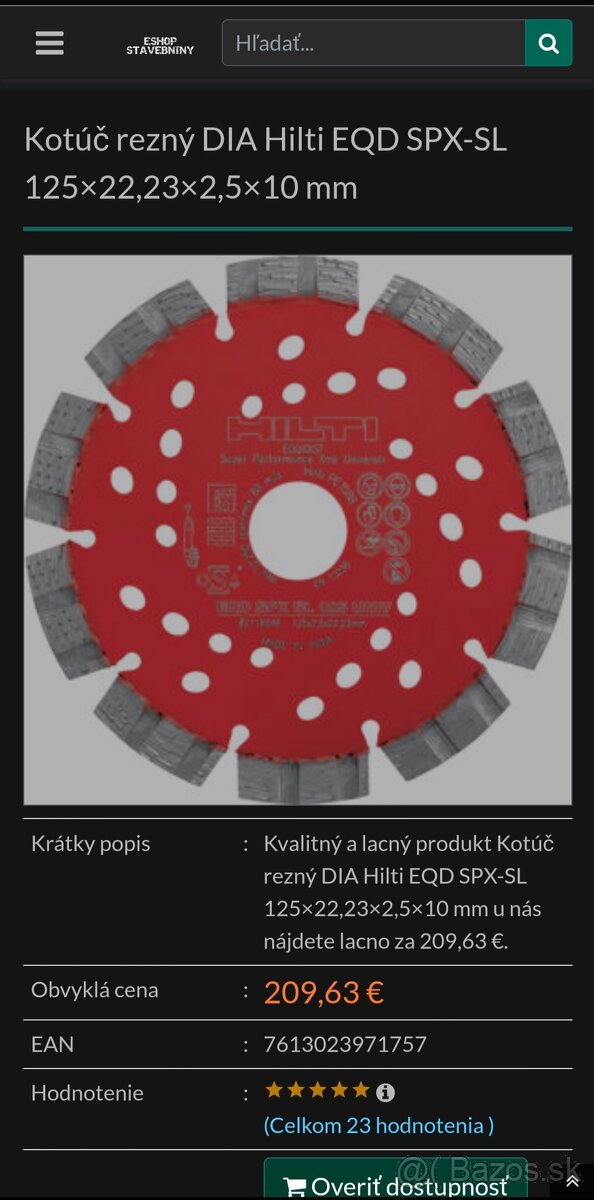 Predám Hilty rezné kotúče do frézy - 3
