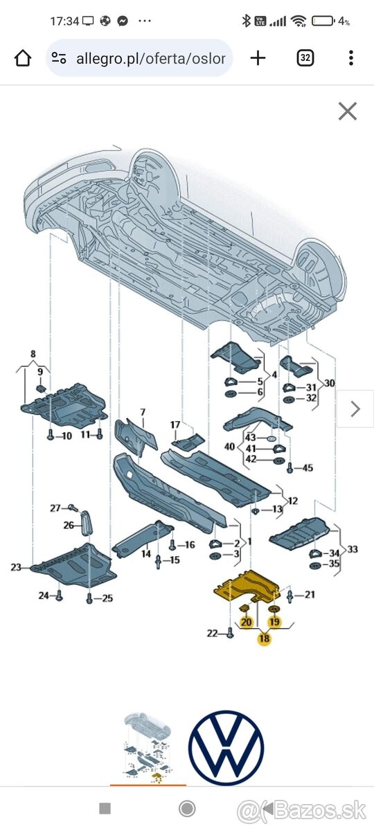 Octavia 3 Golf 7 Leon 3 kryt podvozku Audi A3 8V - 3