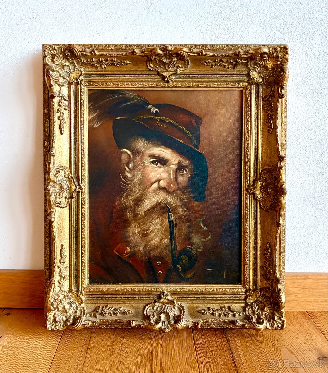 Starý krásný obraz, olejomalba - 3