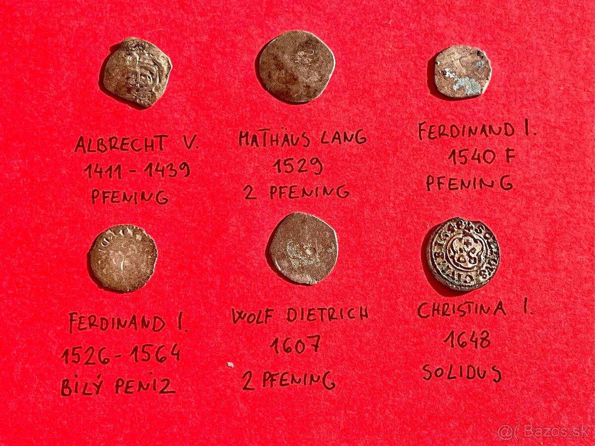 strieborné mince 6ks - 3