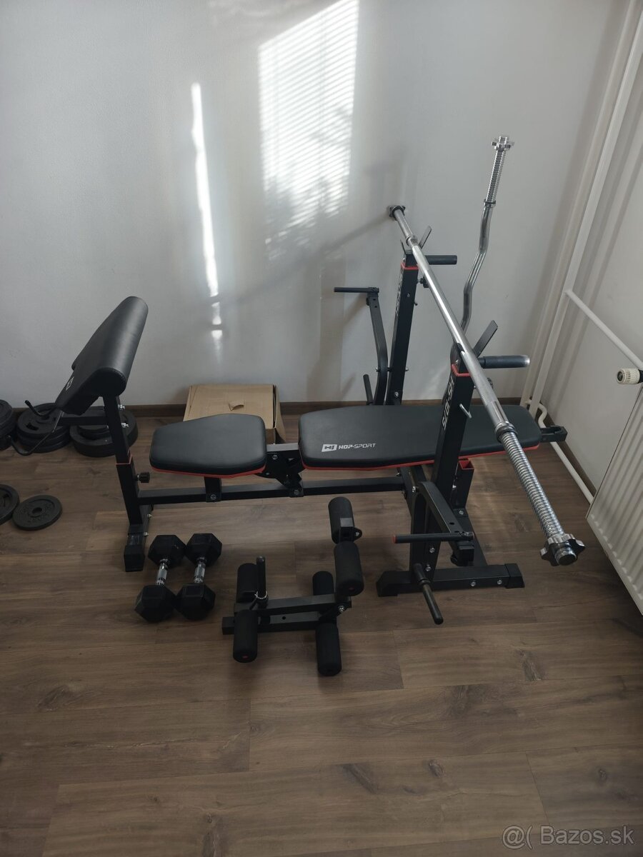 Tréningová lavica + 70kg závaží + 2x 7kg jednoručky - 3