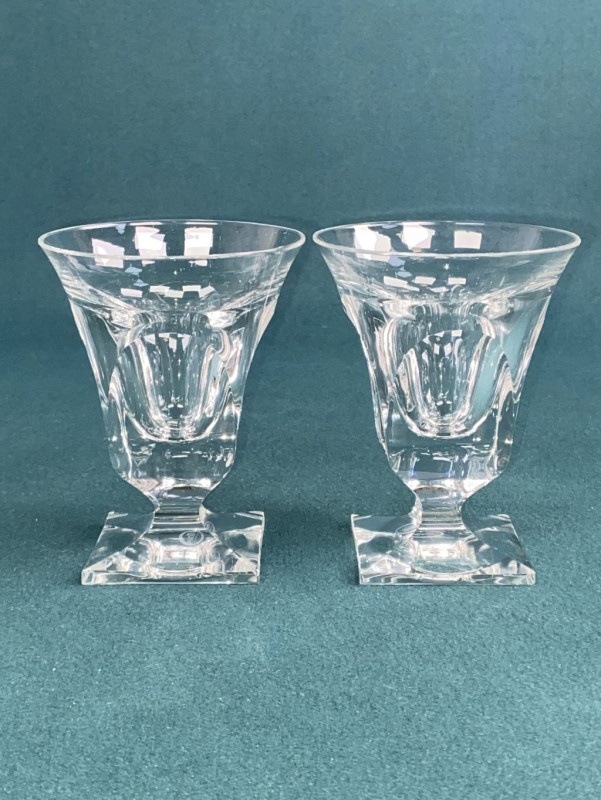 Poháriky Moser na štvorhrannej podstave - číre sklo - 3