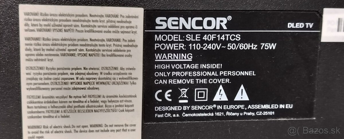 TV Sencor SLE 40F14TCS - 3