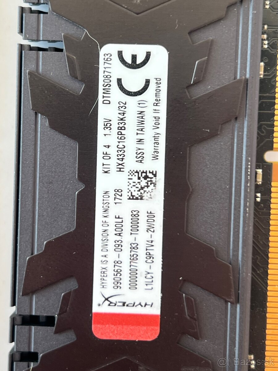 DDR4 16GB HyperX RAM 3333Mhz CL16 - 3