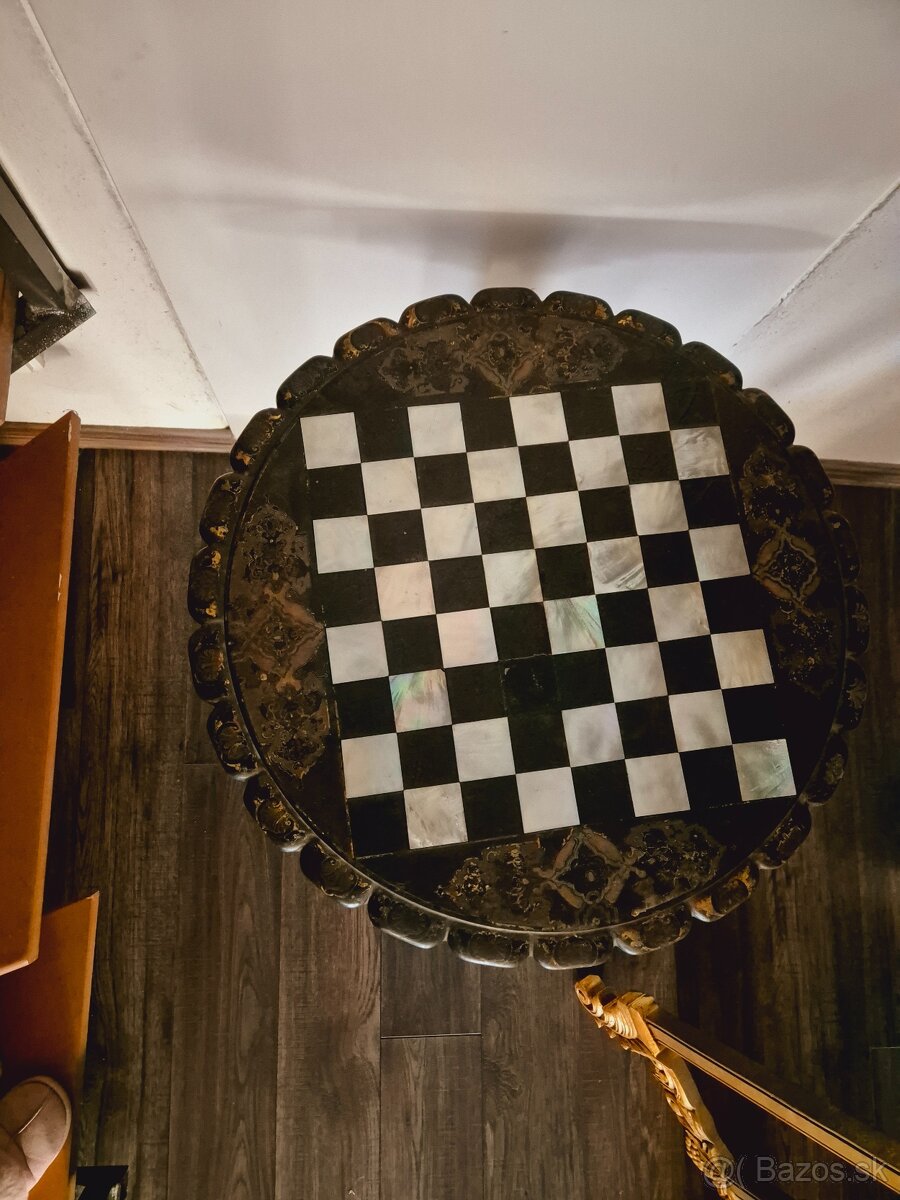 Starožitný perleťový stôl - 3