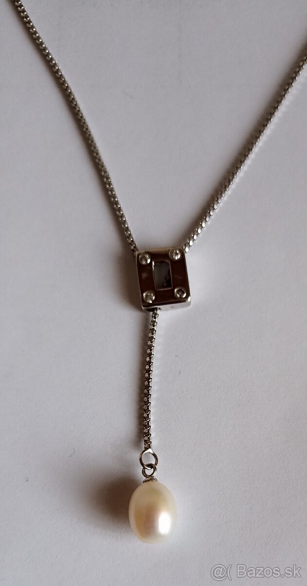 Strieborná retiazka s perlou - 3