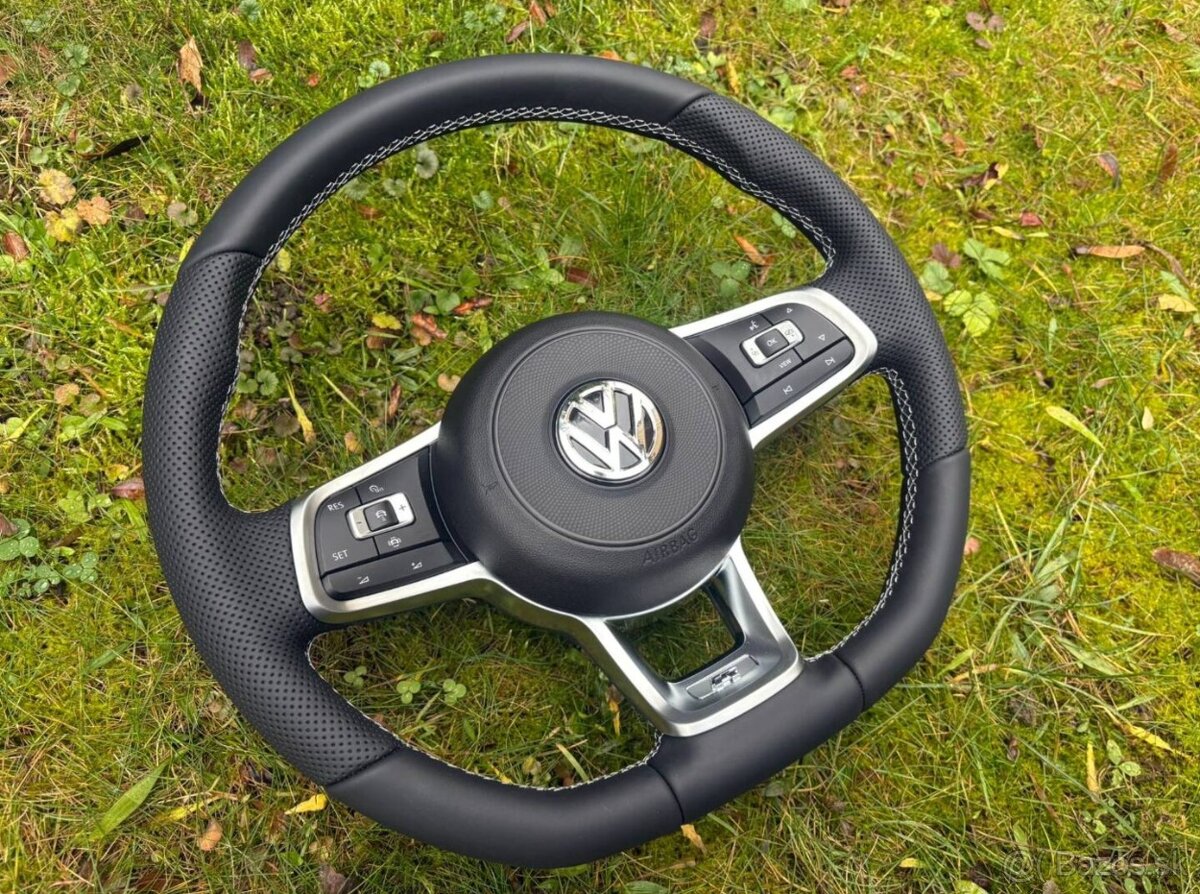 -Rline VW VOLANT KOZENY MULTIFUNKCNY biele šitie - 3