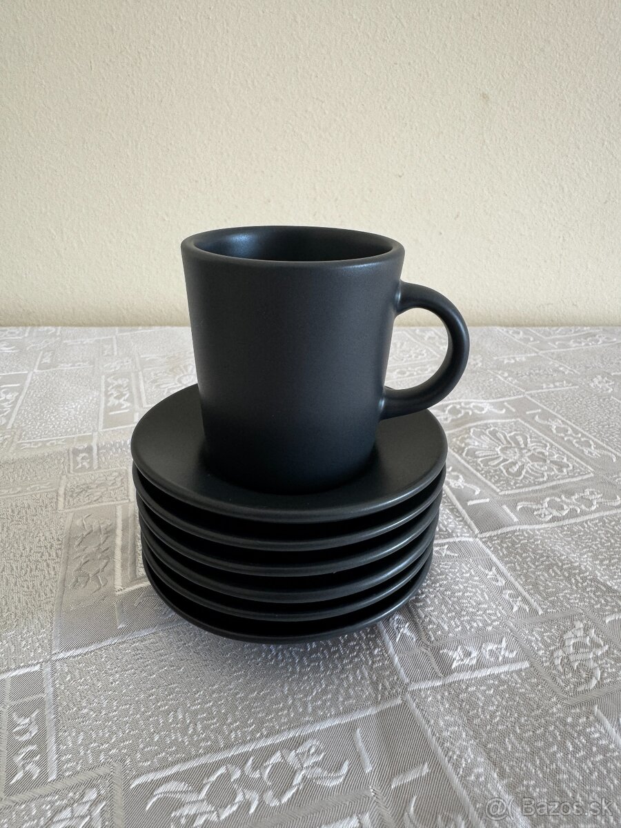 IKEA DINERA - set 6 šálok + 6 podšálok, matná čierna - 3