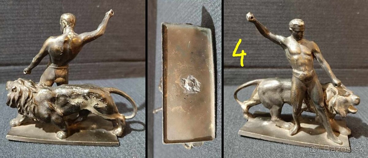 Stará športová cena a ťažítko, športové odznaky a vlajočky - 3