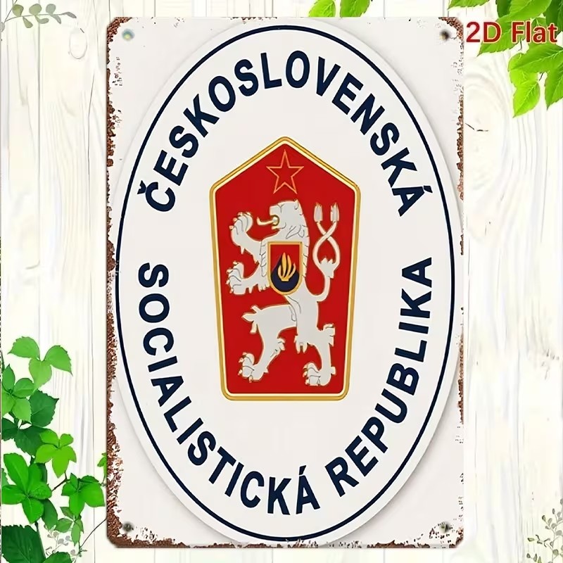 Kovova retro tabula ČSSR 30x20 cm - 3