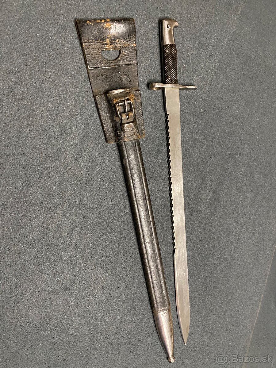 Švajčiarsky bodák Vetterli M1878 s pílou, značený, krásny st - 3