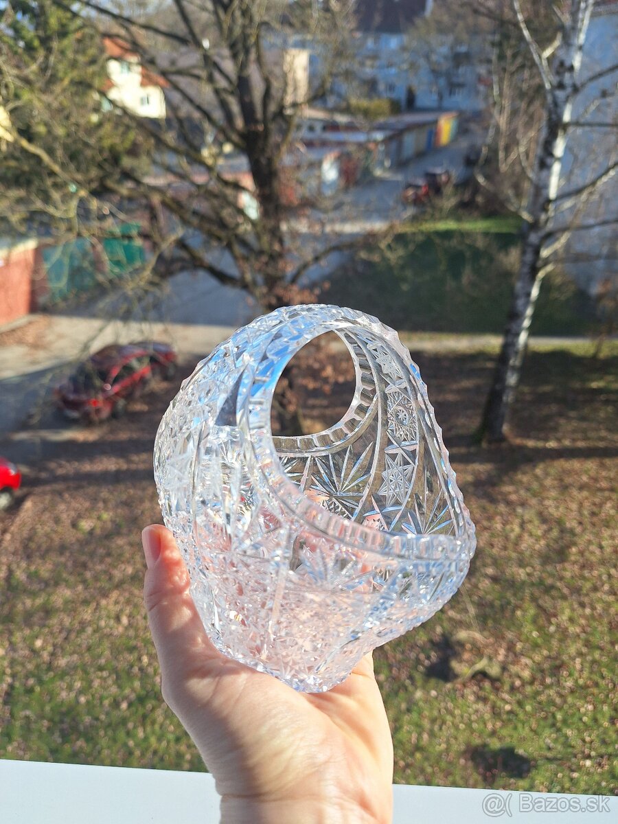 2 sklenene krištáľove košíky - 3