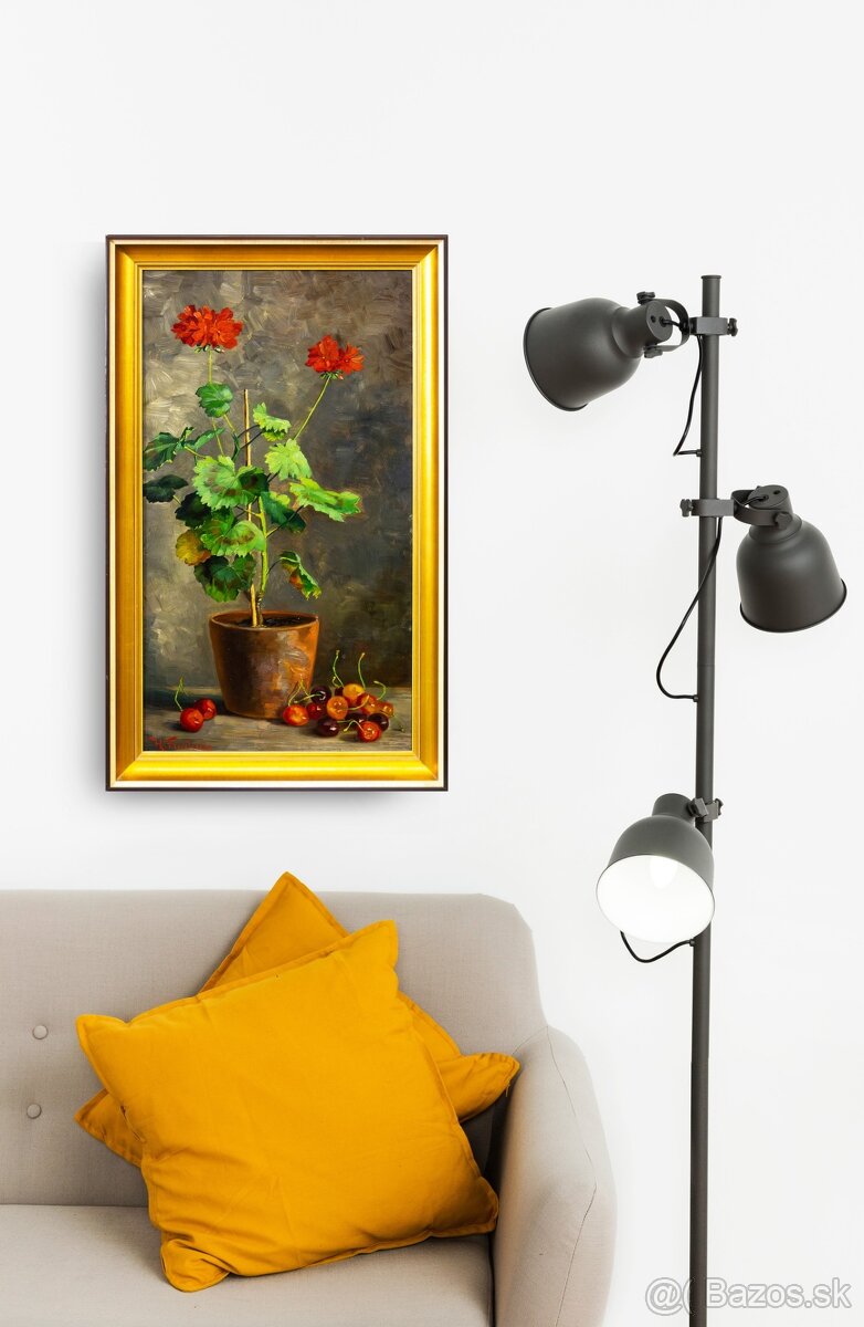 Zátišie s muškátmi, H.Friedrich, 375 × 615 mm - 3