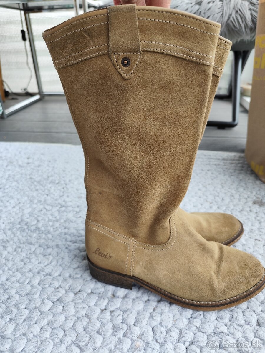 Dámske.kozene čižmy značka Lewis veľkosť 39 - 3