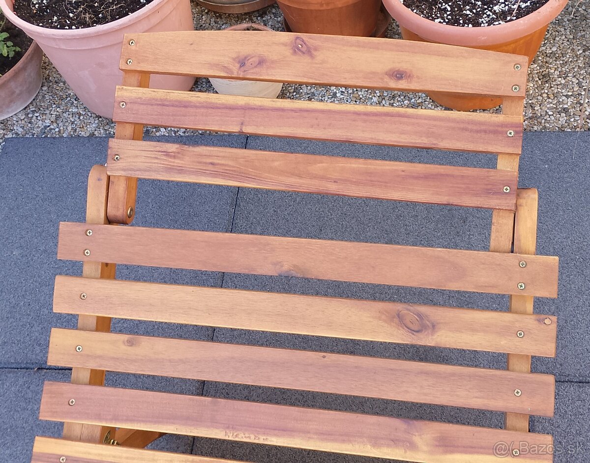 Skladacie drevené lehátka - 2ks - 3