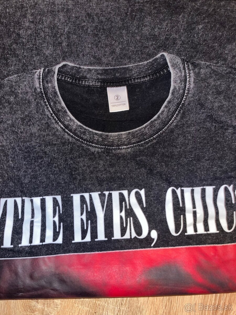 Čierne tričko s potlačou „THE EYES, CHICO THEY NEVER LIE“ - 3