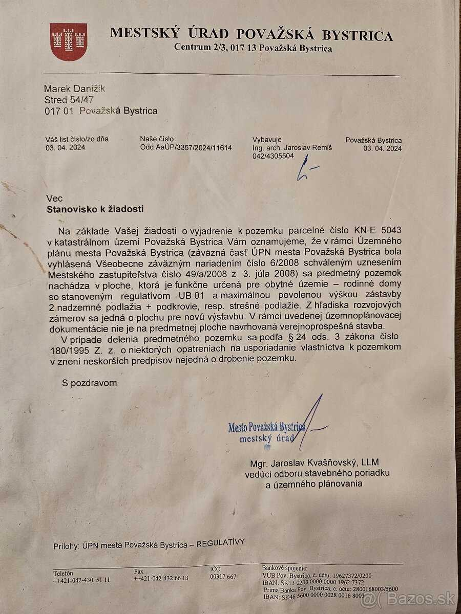 Predám veľký stavebný pozemok v Pov. Bystrici časť Jelšove - 3