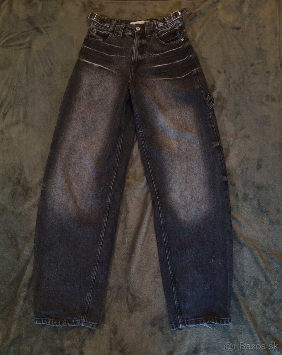 Rifle široké sivé Berschka veľ. 34 - 3