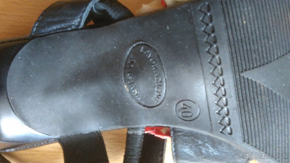 Sandále čierne kožené veľkosť 40 - 3