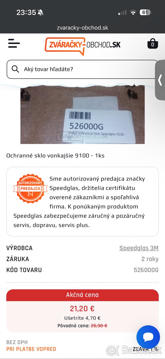 Speedglass fólie - 3