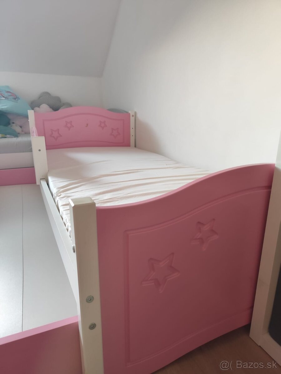 Detská posteľ s 2 matracmi, roštom a úložným priestorom - 3