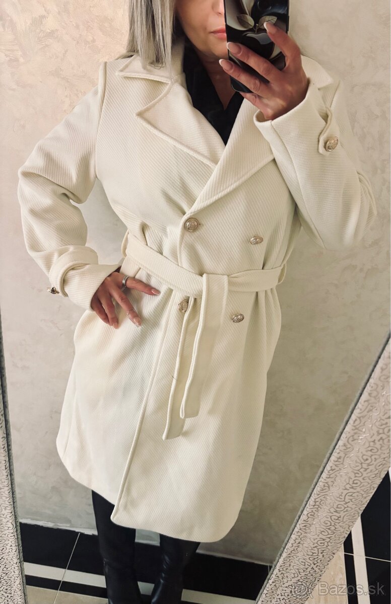 Damsky elegantny kabatik vanilla - 3