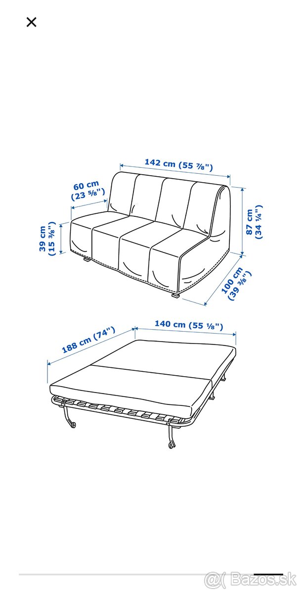 Rozkladací gauč IKEA Licksele Lovas - 3