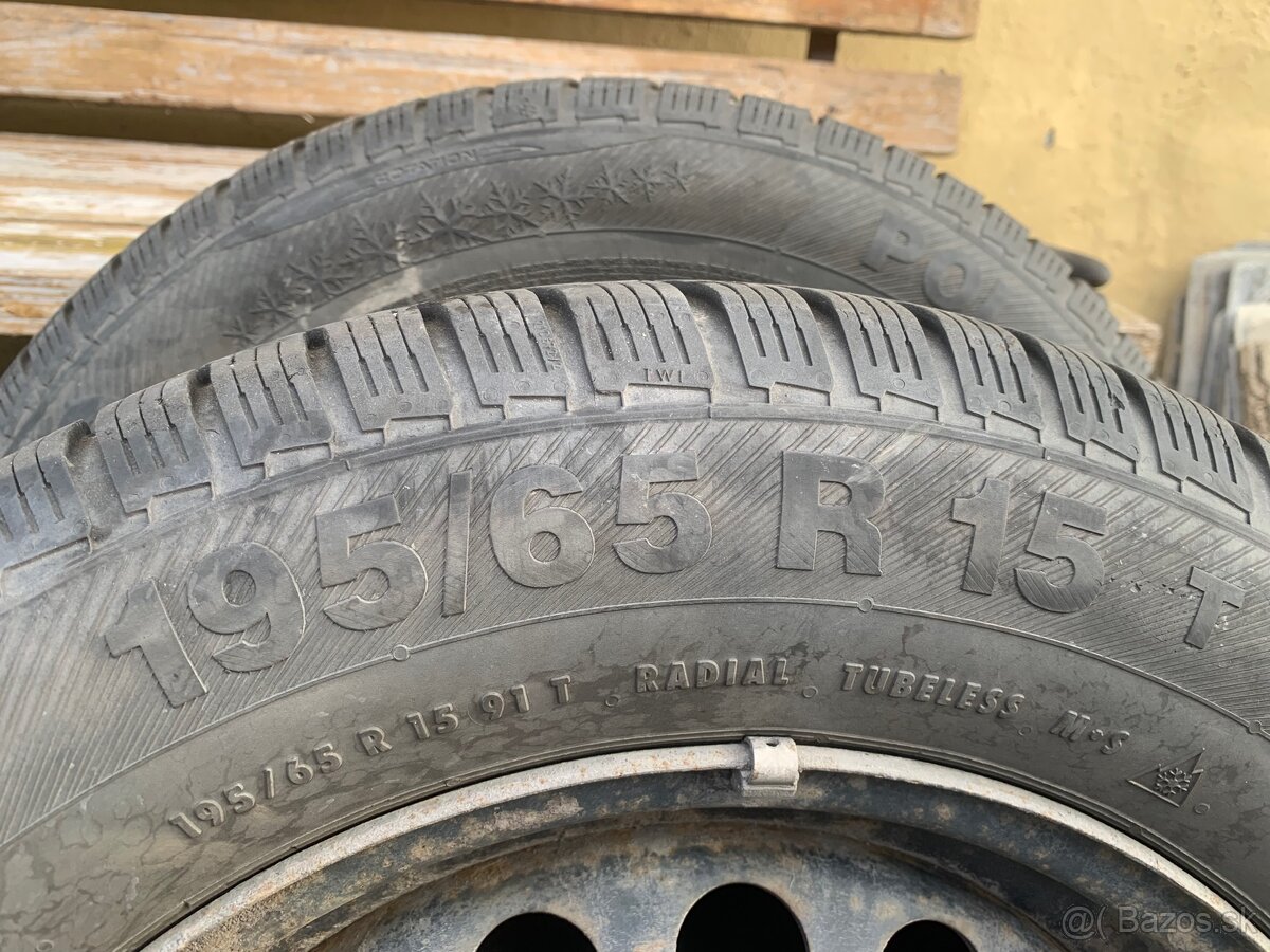 Plechové disky 15”, 5x112, 6Jx15 H2 ET47, pneu 195/65 R15 - 3