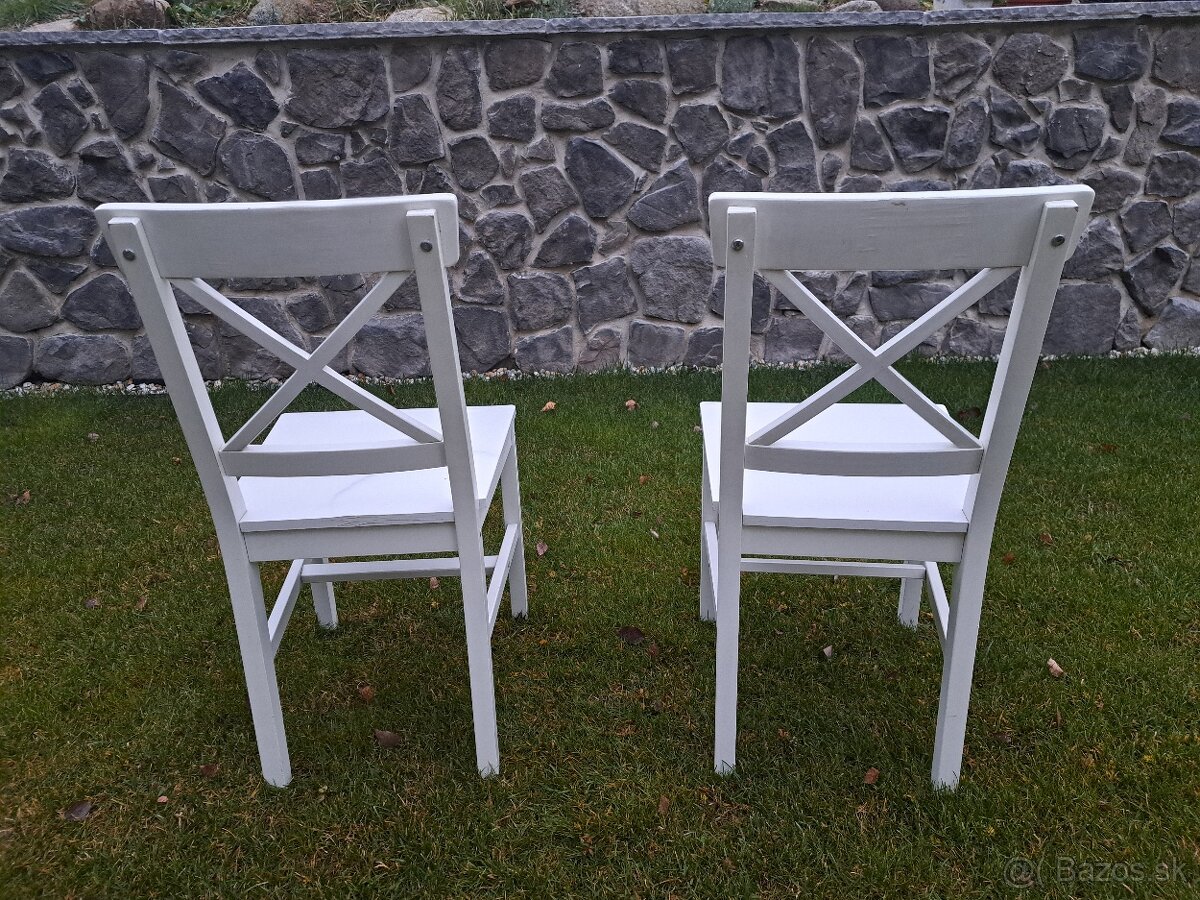 Jedálenské stoličky dva kusy biele - 3