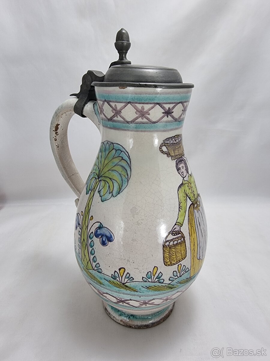 Vyše 200.ročný fajansový džbán - 27 cm - 3