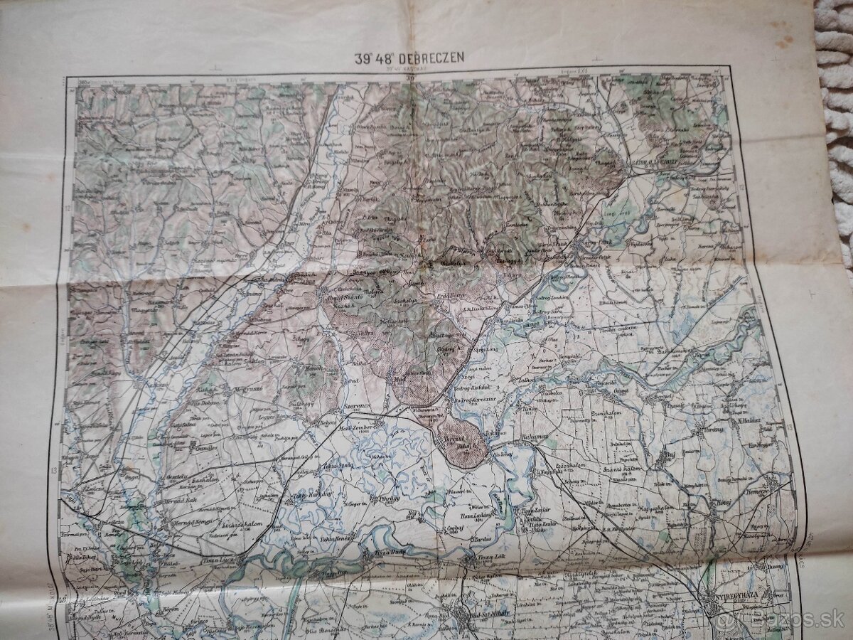 Stara mapa originál Rak.-Uhorsko 1908 Zemplín - 3