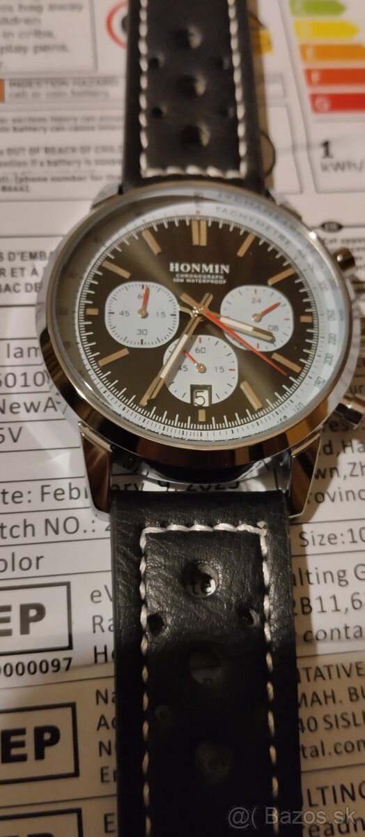 pilotské hodinky s chronografem HONMIN - 3